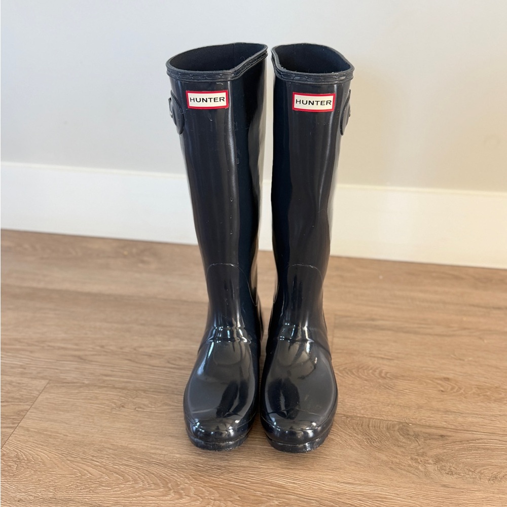 Hunter Dark Blue Tall Boots - Picture 2 of 6